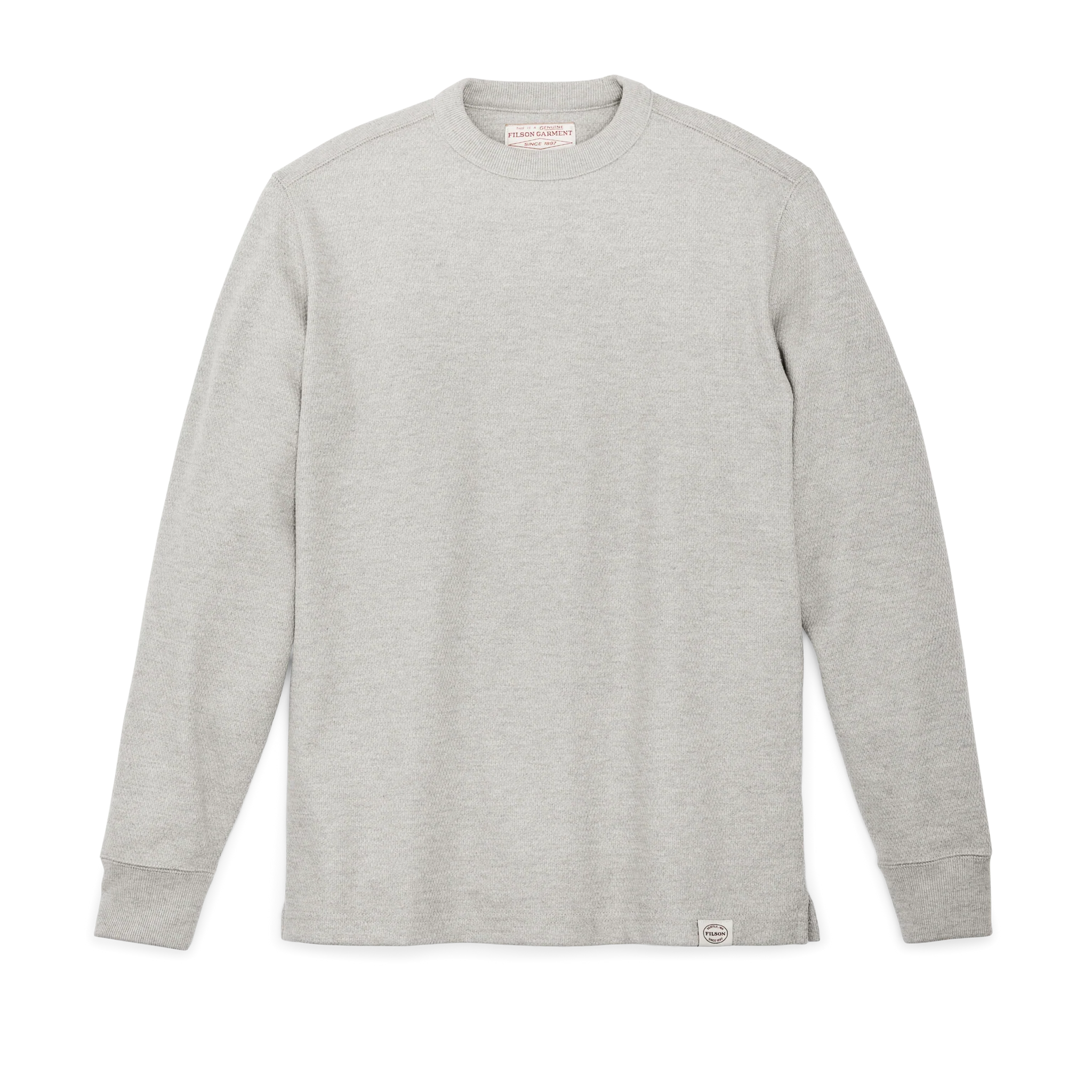 Filson- Waffle Knit Thermal Crewneck in Light Heather Grey
