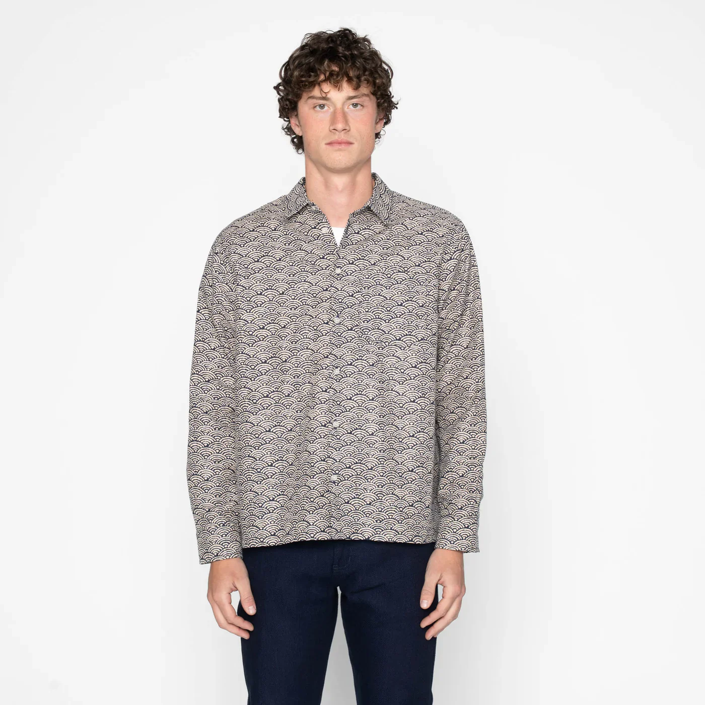 Naked & Famous - True Shirt in Indigo Seigaiha Waves - Image 2