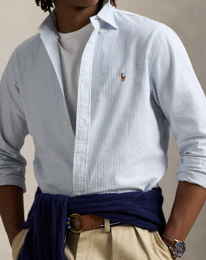 Polo Ralph Lauren - Striped Oxford Sport Shirt in Blue Classic Fit - Image 2